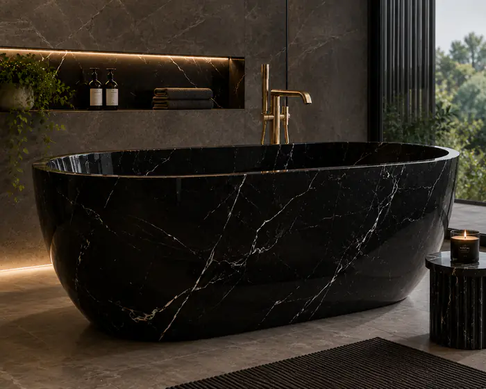 Banheira em Mármore Nero Marquina