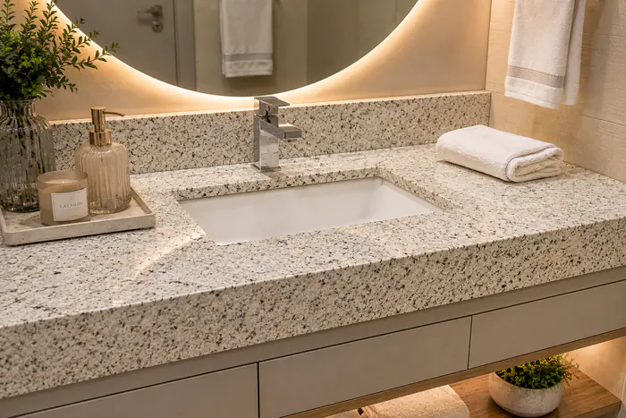 Pias de Banheiro em Granito Branco Dallas