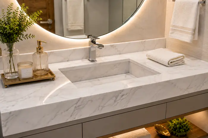 Pias de Banheiro em Mármore Branco Paraná